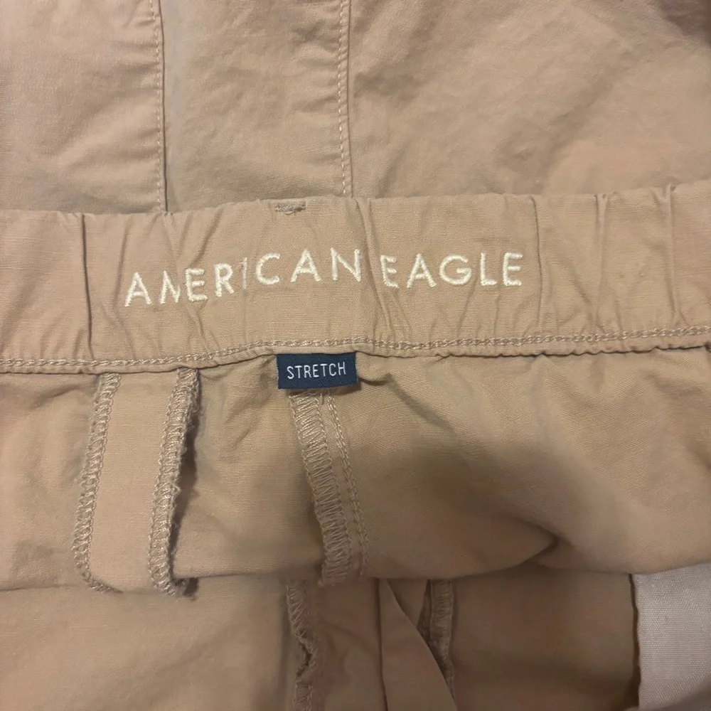 American Eagle High-Waisted Stovepipe Stretch Pants Womens SZ 12 Sort Tan wide - Picture 3 of 8